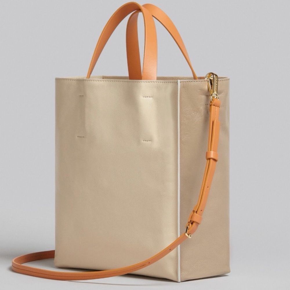 Marni
MUSEO SOFT SMALL BAG IN GREY-GREEN AND BEIGE LEATHER Tote